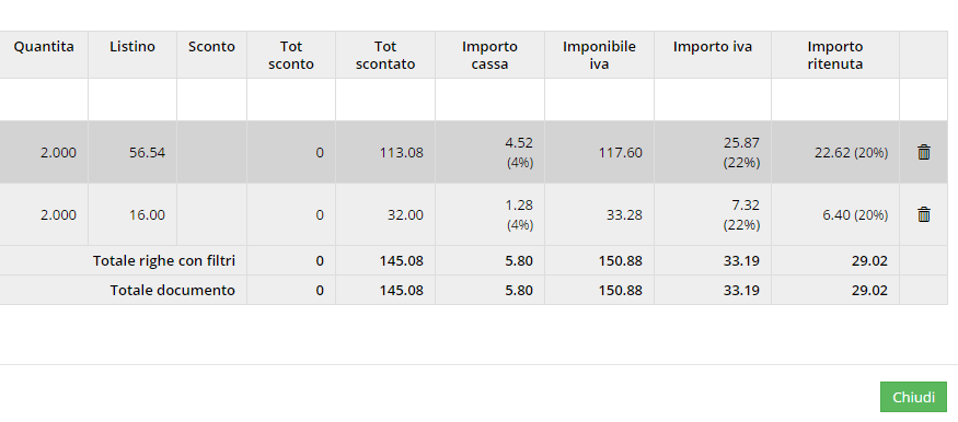 Software per la gestione della produzione - carpenteria, dettaglio