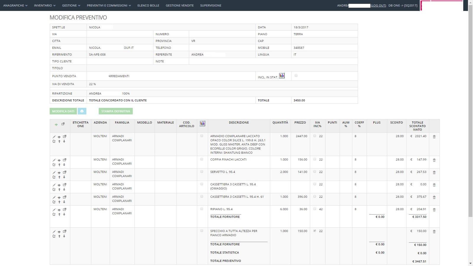 Software per negozi di arredamento