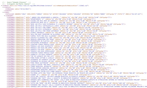 File XML per l'interfacciamento dei sistemi